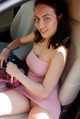 /Cute Jade Baker Showing Pussy In A Car