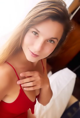 /Stunning Brunette Belka Baring Her Gorgeous Breasts And Teasing Her Chocolate-brown Nipples