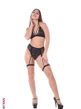 Milan Cheek Dominates Pole Dancing in Leather Lingerie photo 00