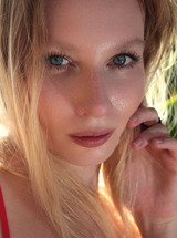 Annie Anne Teases Her Big Boobs And Firm Ass Under A Palm Tree With A Sheer Red Lingerie photo 09