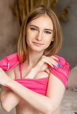 /Cute New Model Febe Reveals Her Shaved Pussy And Perky Breasts