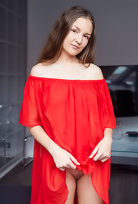 Bellaria Spreads Her Thighs So Her Pussy Lips Open Like Butterfly Wings