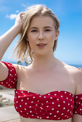 Casey Baring Her Lovely Breasts And Peachy Booty To The Warm Summer Breeze