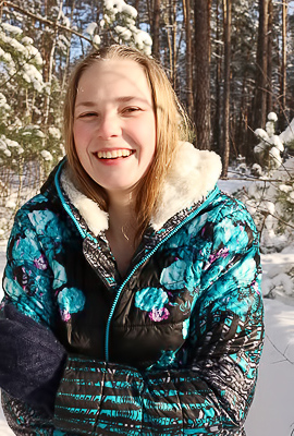 Lacy Nowak Has Fun Frolicking Half-naked In The Snow