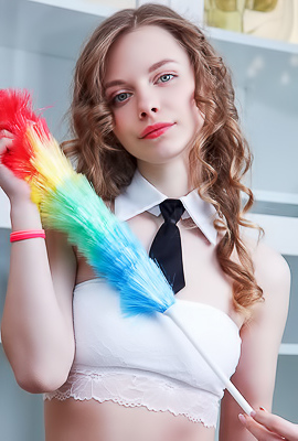 Siya Dressed For Cosplay Fun In A Flirty Housemaid Ensemble