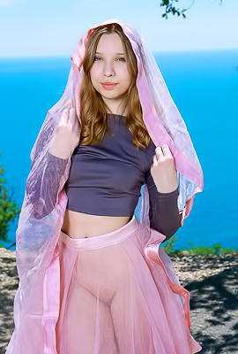 Estella Adorable Russian Blonde Is Soon Naked In The Sunshine