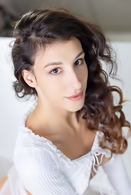 Luna Ortega Leggy Spanish Brunette Reclines On The Cool Marble Surface