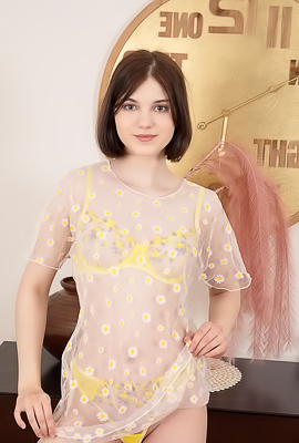 Sara Celeste Bending Over To Show How Her Thong Panties Nestle Between Her Perfect Buns