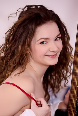 Purr Simona Adorably Sexy In Scarlet Lingerie That Hugs Her Soft Curves