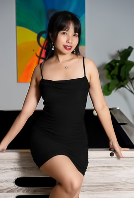 Norah Vivacious Asian Babe Is Sweetly Seductive In A Tight Little Black Dress