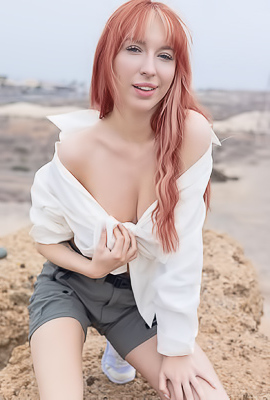 Lilly Mays Teases In The Outdoors With Long Hair And Sneakers On Display