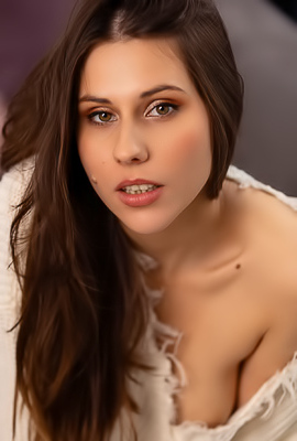 Amber Slassh Teases With Perky Nipples And Spread Legs On The Couch