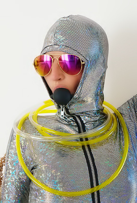 Titiana Teases With A Kinky Catsuit And Gag On This Daring Solo Expedition