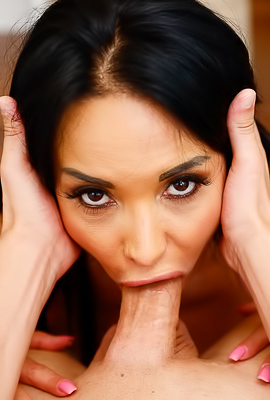 Anissa Kate takes him hard with throat and tits slicked